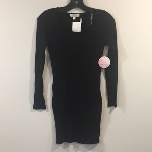 FULL CIRCLE TRENDS  Black Ribbed Dress Sz Small